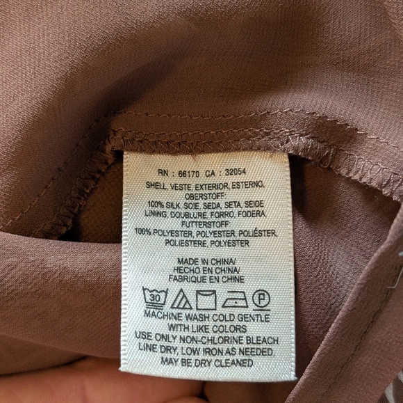 Maeve- Brown and White Patterned Shift Dress With Attached Slip - Picture 12 of 13